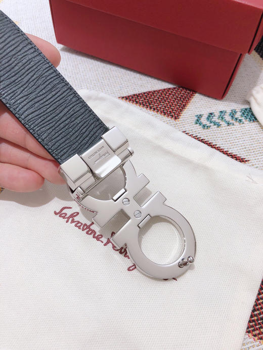 SF菲拉格慕-银色拼接扣-水波纹 商品图1