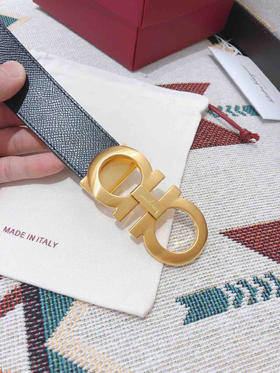 SF菲拉格慕-金色扣-掌纹牛皮