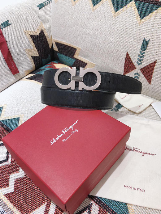 SF菲拉格慕-银色拼接扣-水波纹 商品图5