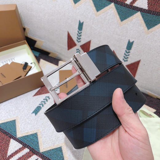 BBR巴宝莉-蓝色格纹-银扣 商品图3