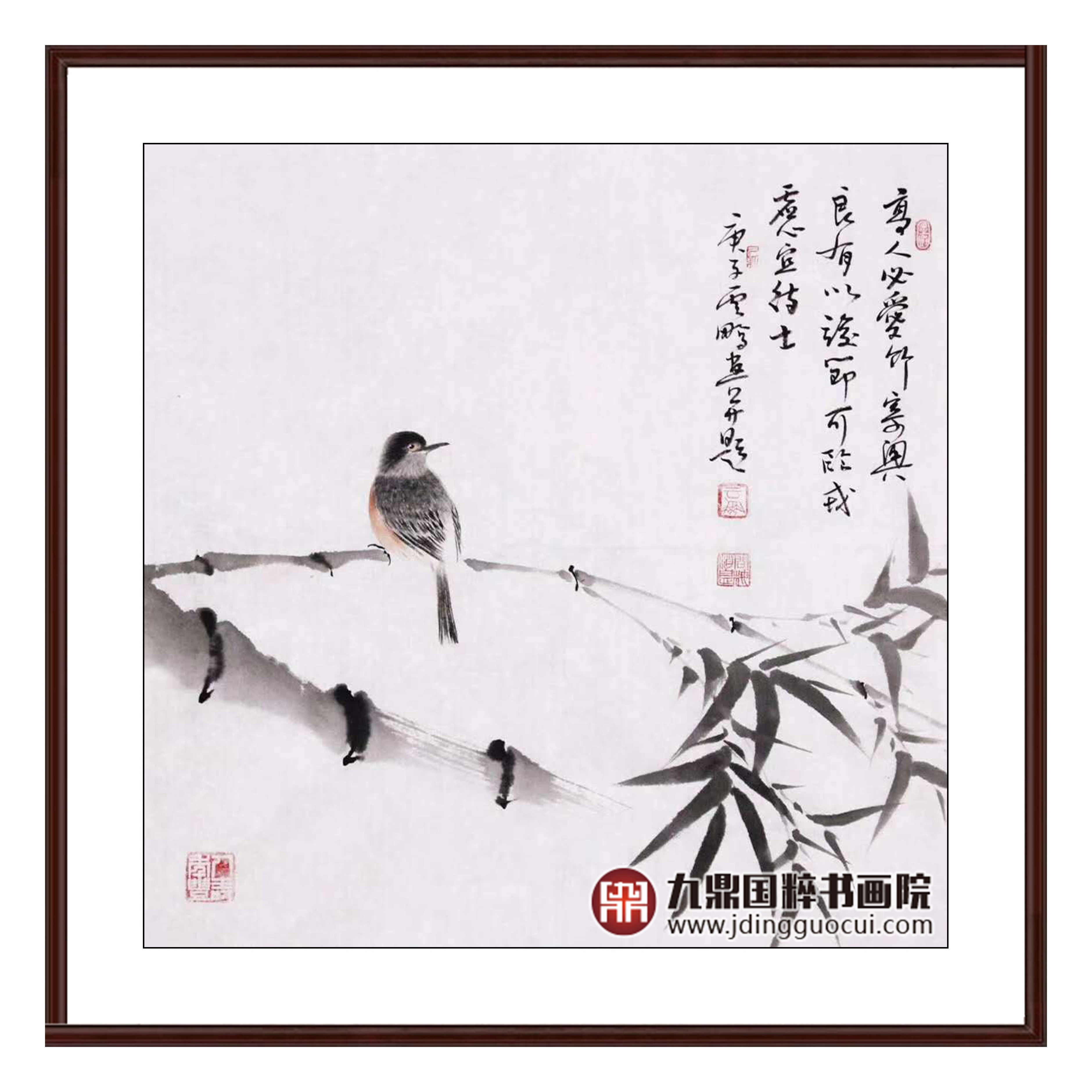 高云鹏《清风正气》50*50cm 花鸟斗方作品 卧室/书房/餐厅挂画