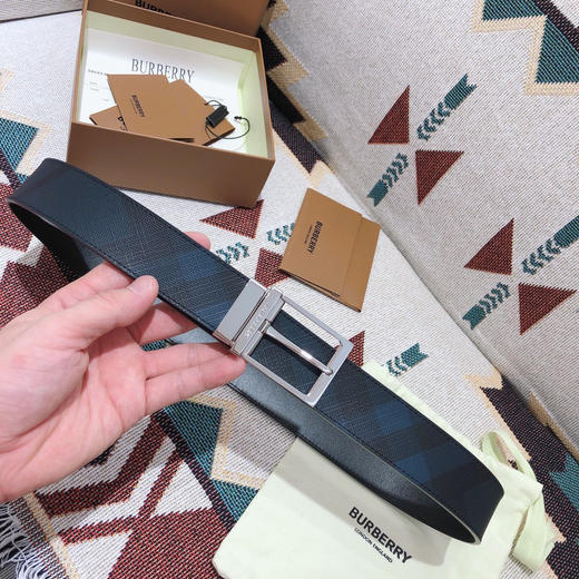 BBR巴宝莉-蓝色格纹-银扣 商品图1