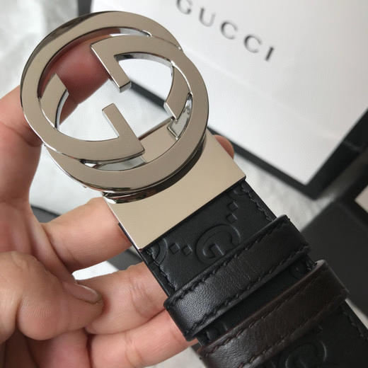 GG压纹银扣双面可用男士腰带 商品图3