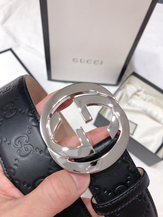 GG压纹银扣男士腰带（反面树脂皮） 商品图2