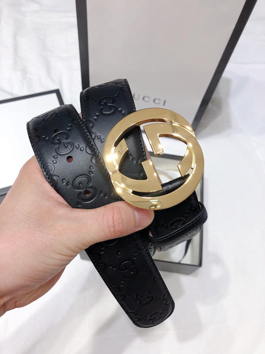 GG压纹金扣男士腰带（反面树脂皮） 商品图0