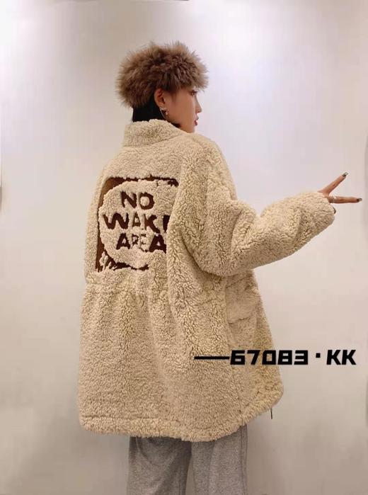 复古ins港风仿羊羔毛加厚休闲炸街外套 商品图3