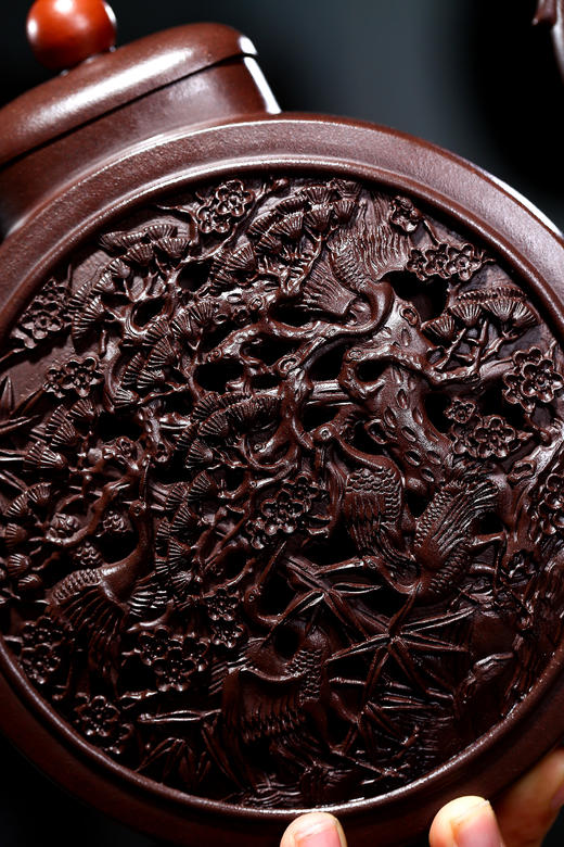 【松鹤延年】泥料：紫泥 容量：610cc 作者：黄卫民（高工） 商品图1