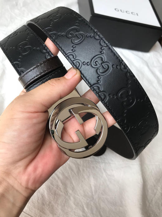 GG压纹银扣双面可用男士腰带 商品图7
