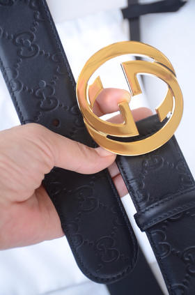 GG压花金扣男士腰带