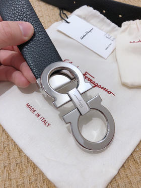 SF菲拉格慕-银色扣-荔枝纹+树膏皮