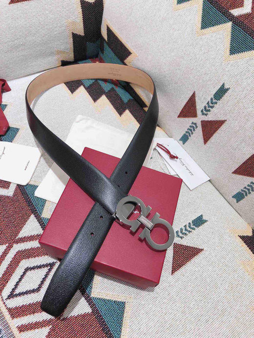 SF菲拉格慕-枪色拼色扣-手掌纹+树脂皮 商品图5