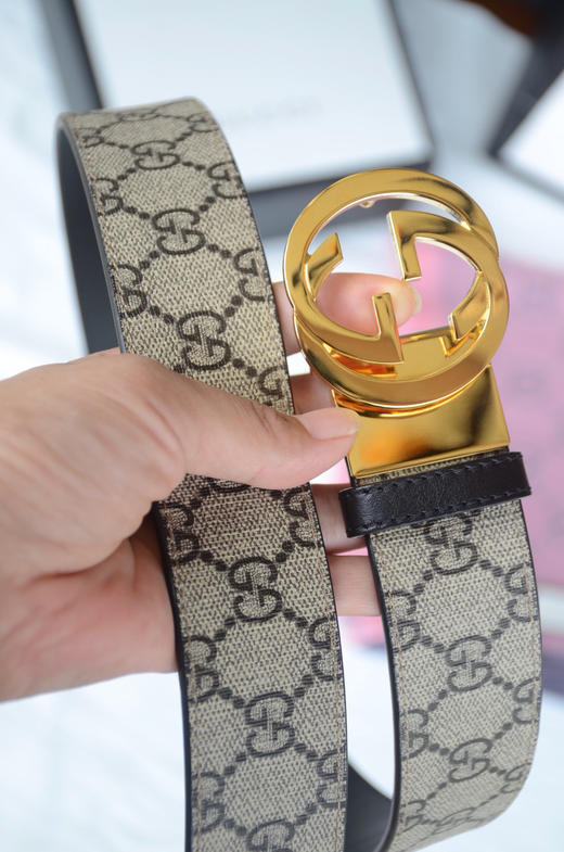 GG老花金扣双面可用男士腰带 商品图6