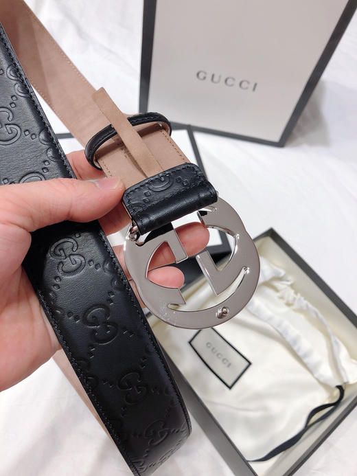 GG压纹银扣男士腰带（反面树脂皮） 商品图4