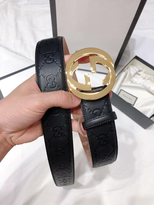 GG压纹金扣男士腰带（反面树脂皮） 商品图6