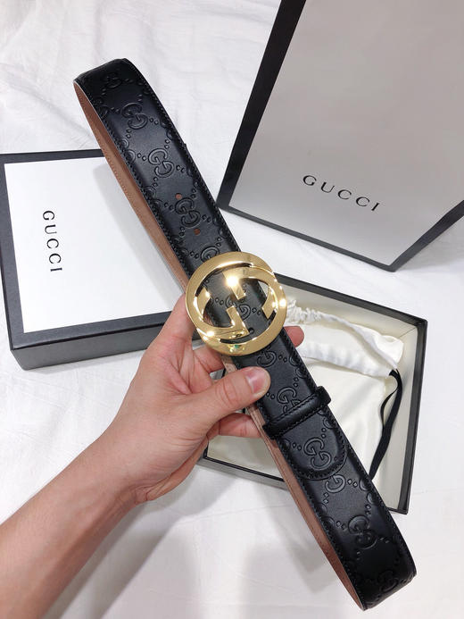 GG压纹金扣男士腰带（反面树脂皮） 商品图1