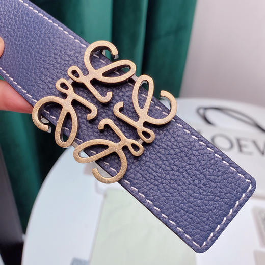 罗意威-复古扣-蓝色男士腰带 商品图0