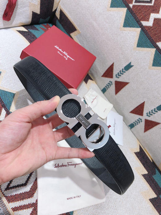 SF菲拉格慕-银色拼接扣-水波纹 商品图4