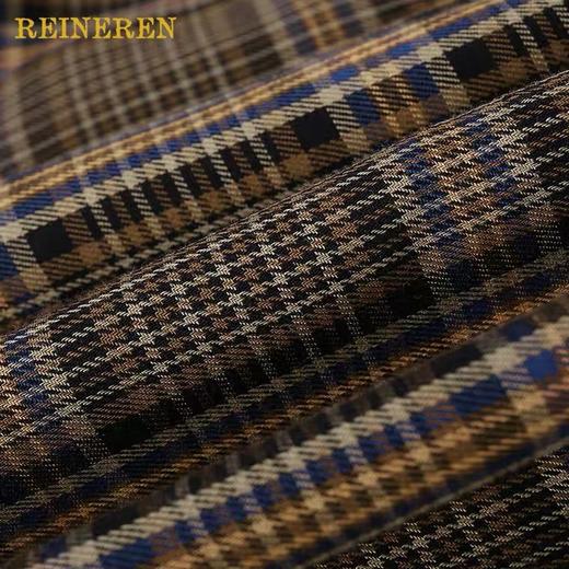 假两件围裹格纹拼接绑带衬衫 商品图4