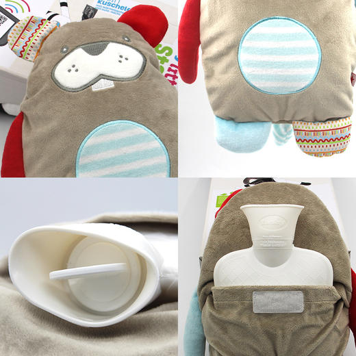 【双十二】德国fashy注水热水袋儿童可爱毛绒水獭暖水袋孕妇暖手暖脚暖肚子 商品图2