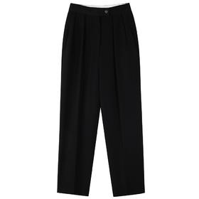 压褶宽松西装裤