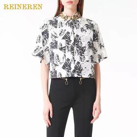 女战士印花短上衣