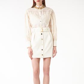 金属扣腰带短裙