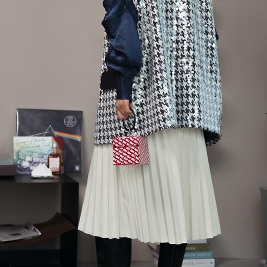 绵羊皮压褶半裙 商品图2