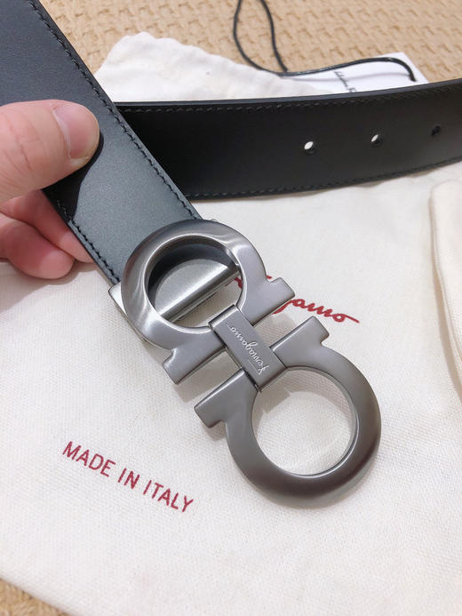 SF菲拉格慕-枪色扣-黑棕双面牛皮 商品图0