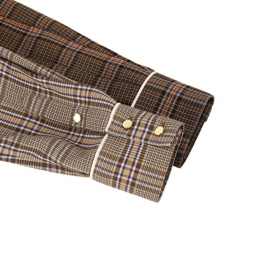 格纹拼接不对称衬衫 商品图4