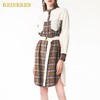 格纹拼接收腰连衣裙 商品缩略图0