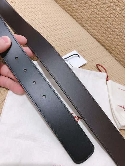 SF菲拉格慕-枪色扣-黑棕双面牛皮 商品图7