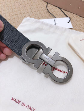 SF菲拉格慕-枪色扣-水波纹+树膏皮