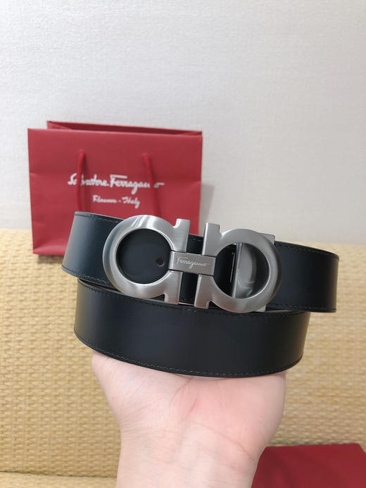 SF菲拉格慕-枪色扣-黑棕双面牛皮 商品图2