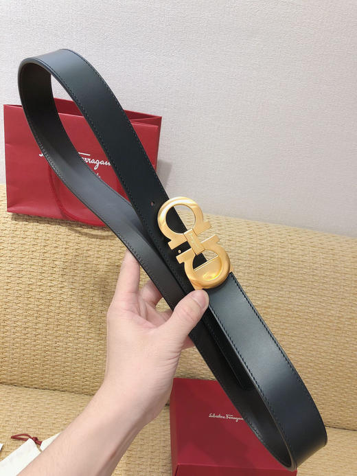 SF菲拉格慕-金色扣-黑棕双面牛皮 商品图3