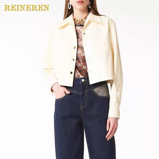 定制丝绒印花R字短上衣 商品图0