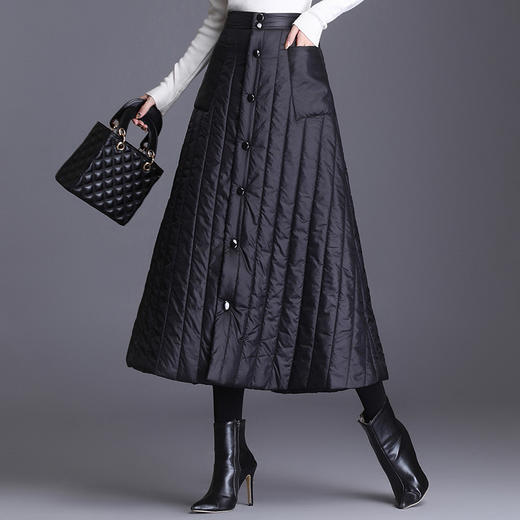 2020冬季新款高腰a字 一片式大摆羽绒棉半身裙  AL2002 商品图0