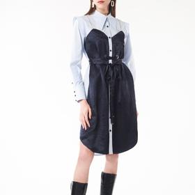 假两件亮钻长袖衬衫