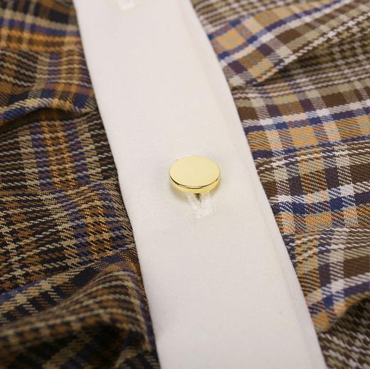 格纹拼接不对称衬衫 商品图3