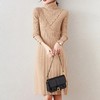 气质名媛风，纯色针织a字高领连衣裙DB897 商品缩略图0