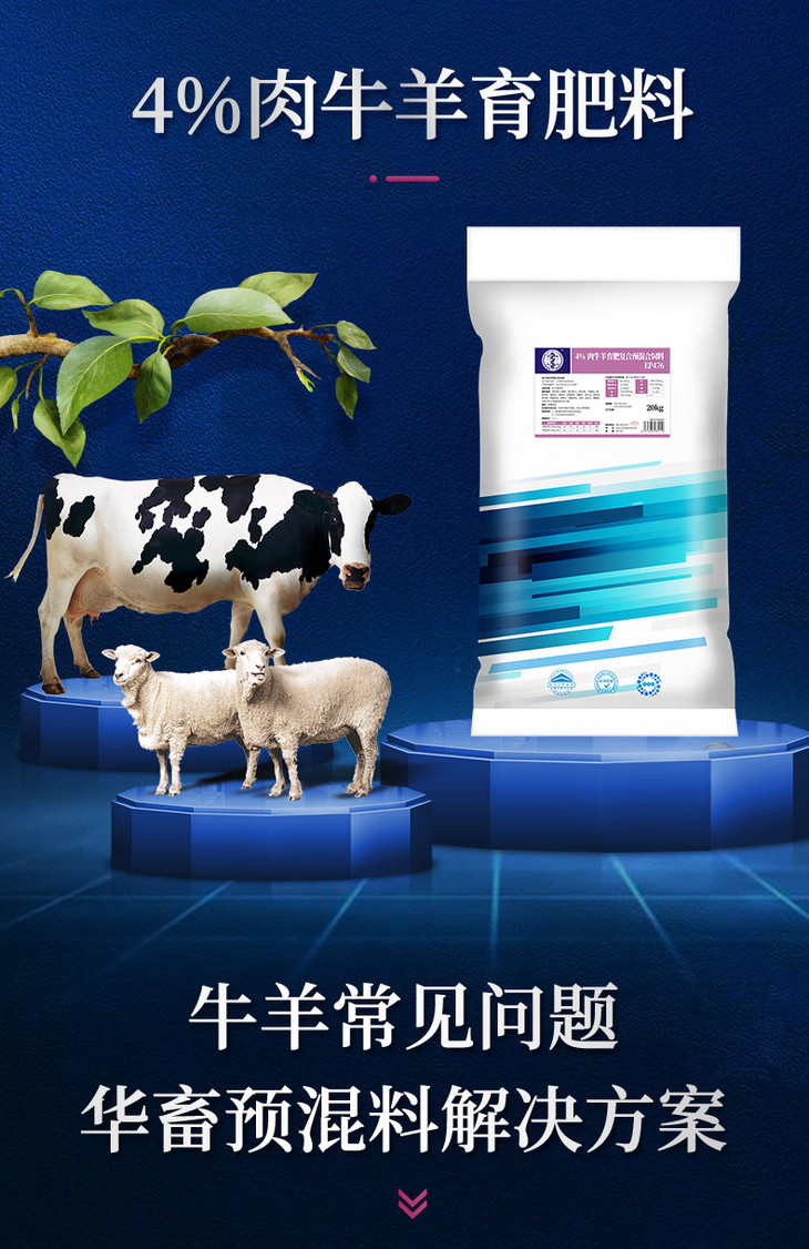 补贴价4肉牛肉羊预混料育肥羊饲料牛催肥饲料牛羊饲料添加剂华畜