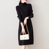 气质名媛风，纯色针织a字高领连衣裙DB897 商品缩略图1