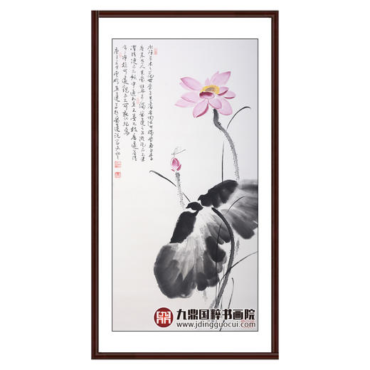 高云鹏《爱莲说》68*138cm 花鸟竖幅作品 书房/茶室/玄关挂画 商品图0