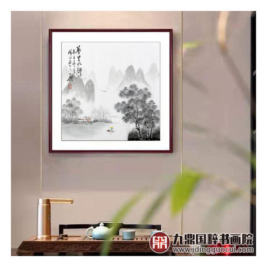 李泽江《梦里水乡》68*68cm 山水斗方作品 餐厅/茶室挂画 商品图2