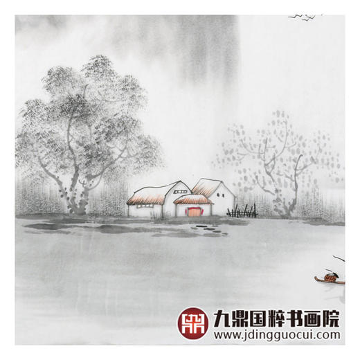 李泽江《梦里水乡》68*68cm 山水斗方作品 餐厅/茶室挂画 商品图6