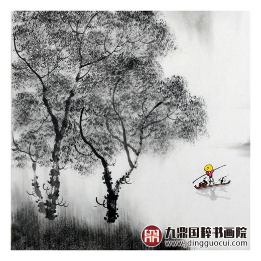 李泽江《梦里水乡》68*68cm 山水斗方作品 餐厅/茶室挂画 商品图6