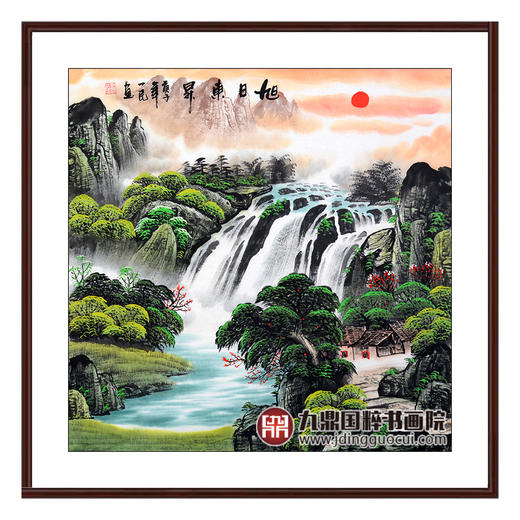 刘一民《旭日东昇》68*68cm 山水斗方作品 办公室/客厅挂画 商品图0