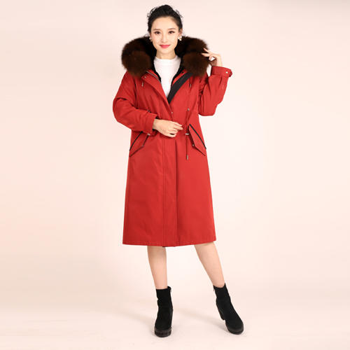 罗希思女士超长貂胆派克大衣4233元 商品图0