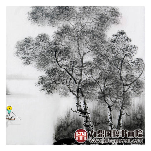 李泽江《梦里水乡》68*68cm 山水斗方作品 餐厅/茶室挂画 商品图7