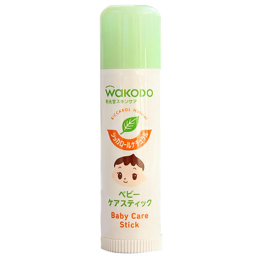 日本和光堂（Wakodo）婴儿秋冬季保湿润唇膏绿色 红茶味5g 商品图0