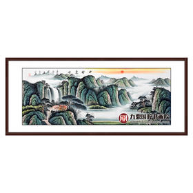 李泽江《日出东方》68*178cm 山水横幅作品 办公室/客厅挂画